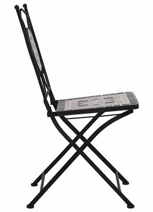 Bistrostoelen mozaïek 2 st grijs
