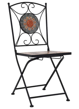 Bistrostoelen mozaïek 2 st oranje en grijs