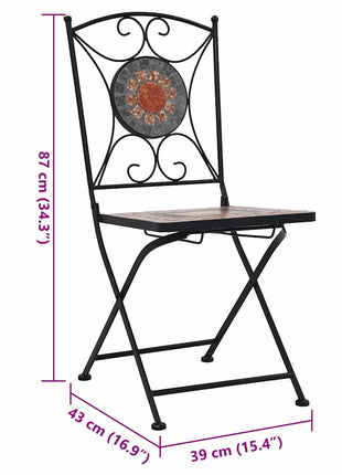Bistrostoelen mozaïek 2 st oranje en grijs