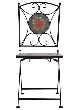 Bistrostoelen mozaïek 2 st oranje en grijs