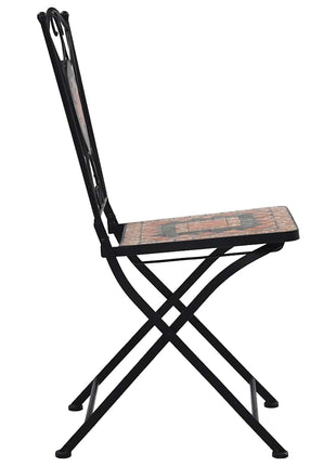 Bistrostoelen mozaïek 2 st oranje en grijs