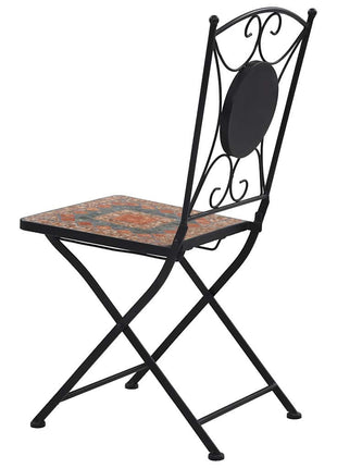 Bistrostoelen mozaïek 2 st oranje en grijs