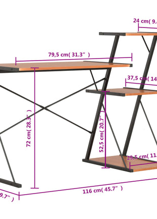 Bureau Met Schap 116X50X93 Cm