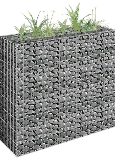Gabion plantenbak verhoogd 90x30x90 cm gegalvaniseerd staal