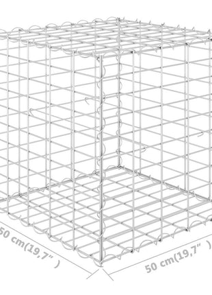 Gabion plantenbak verhoogd kubus 50x50x50 cm staaldraad