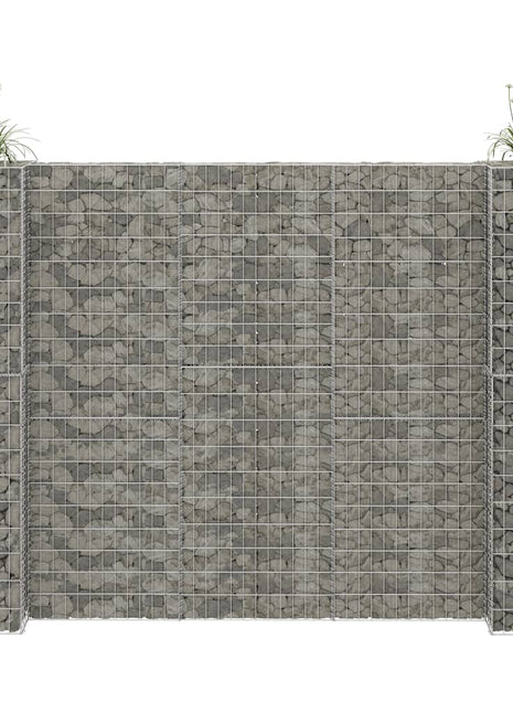 Gabion plantenbak H-vormig 260x40x180 cm staaldraad