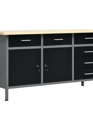 Werkbank 160X60X85 Cm Staal Zwart