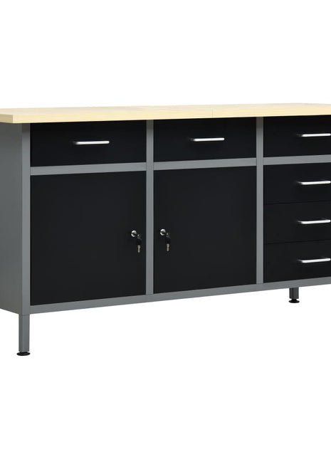 Werkbank 160X60X85 Cm Staal Zwart