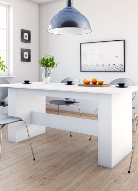 Eettafel 180x90x76 cm bewerkt hout wit