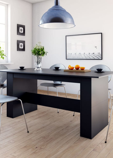 Eettafel 180x90x76 cm spaanplaat zwart