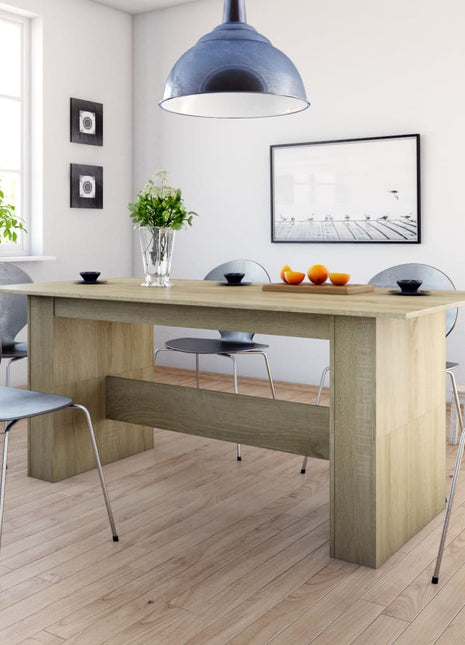Eettafel 180x90x76 cm bewerkt hout sonoma eikenkleurig