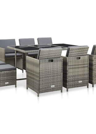 1 Tuinset Met Kussens Poly Rattan