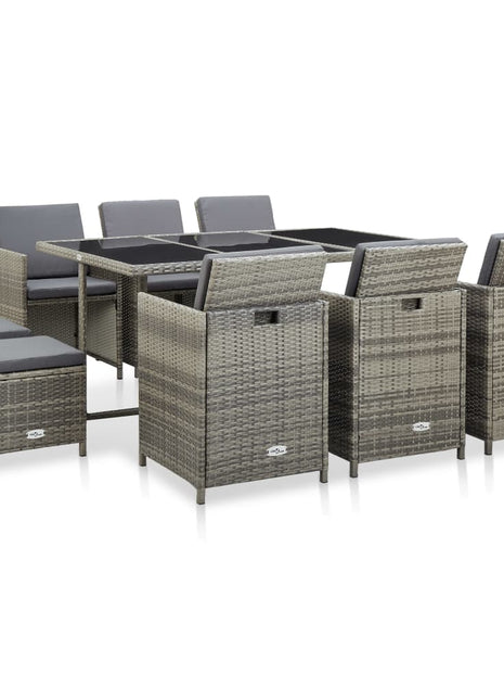1 Tuinset Met Kussens Poly Rattan