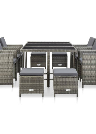 1 Tuinset Met Kussens Poly Rattan