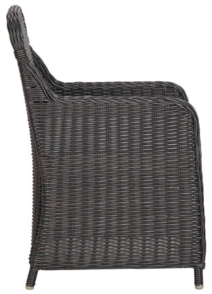 3-delige Bistroset met kussens poly rattan zwart