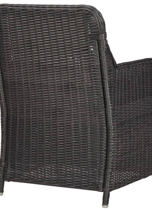 3-delige Bistroset met kussens poly rattan zwart