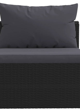 5-Delige Loungeset Met Kussens Poly Rattan Zwart