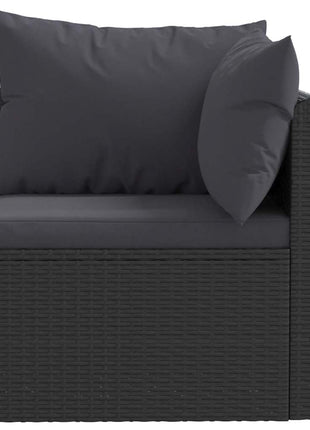 2-Delige Loungeset Met Kussens Poly Rattan Zwart