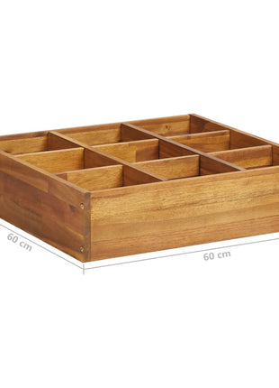 Kruidenplantenbak Verhoogd 60X60X15 Cm Massief Acaciahout