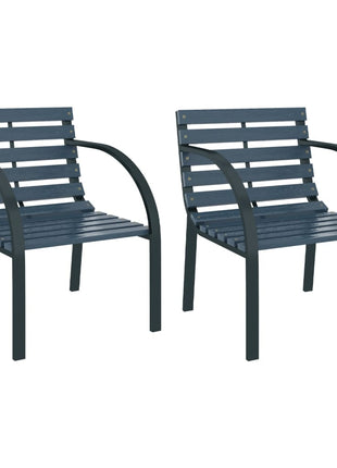 Tuinstoelen 2 st hout grijs