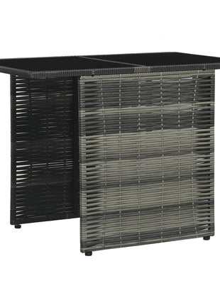3-Delige Bistroset Met Kussens Poly Rattan Grijs