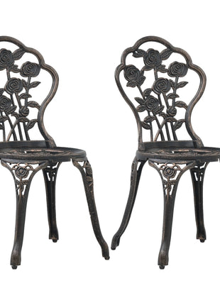 Bistrostoelen 2 st gietaluminium bronskleurig