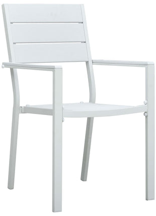 Tuinstoelen 4 st hout-look HDPE wit