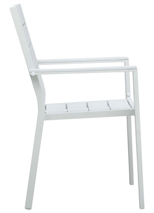 Tuinstoelen 4 st hout-look HDPE wit