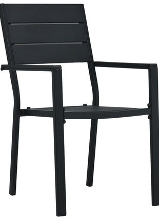 Tuinstoelen 4 st hout-look HDPE zwart