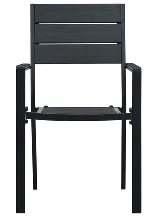 Tuinstoelen 4 st hout-look HDPE zwart