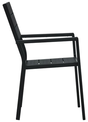 Tuinstoelen 4 st hout-look HDPE zwart