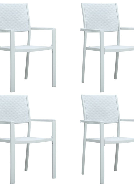 Tuinstoel 4 st rattan-look kunststof wit