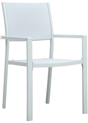 Tuinstoel 4 st rattan-look kunststof wit