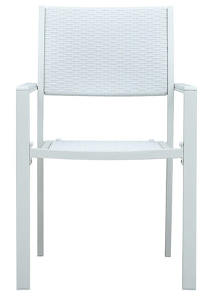 Tuinstoel 4 st rattan-look kunststof wit