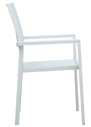 Tuinstoel 4 st rattan-look kunststof wit