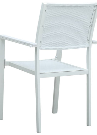 Tuinstoel 4 st rattan-look kunststof wit