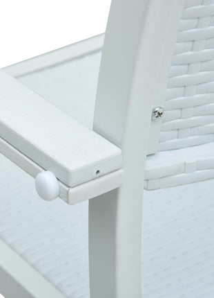Tuinstoel 4 st rattan-look kunststof wit