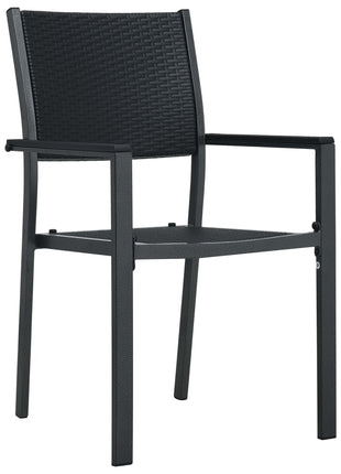 Tuinstoel 2 st rattan-look kunststof zwart