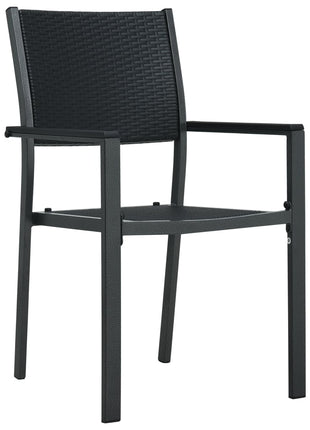Tuinstoel 4 st rattan-look kunststof zwart