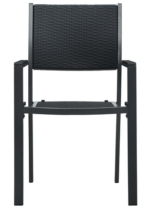 Tuinstoel 4 st rattan-look kunststof zwart