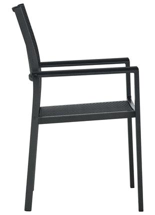 Tuinstoel 4 st rattan-look kunststof zwart