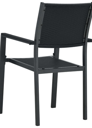 Tuinstoel 4 st rattan-look kunststof zwart