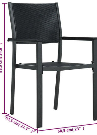 Tuinstoel 4 st rattan-look kunststof zwart