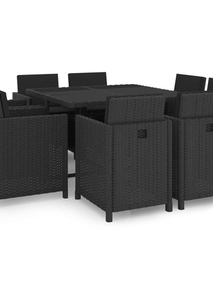 9-Delige Tuinset Met Kussens Poly Rattan