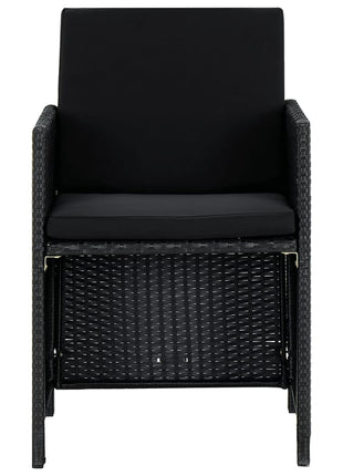 9-Delige Tuinset Met Kussens Poly Rattan