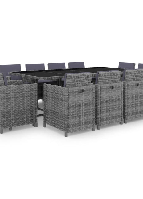 13-Delige Tuinset Met Kussens Poly Rattan