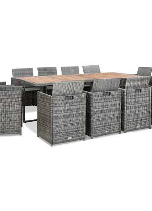 13-Delige Tuinset Met Kussens Poly Rattan Kleurig Antraciet En Bruin