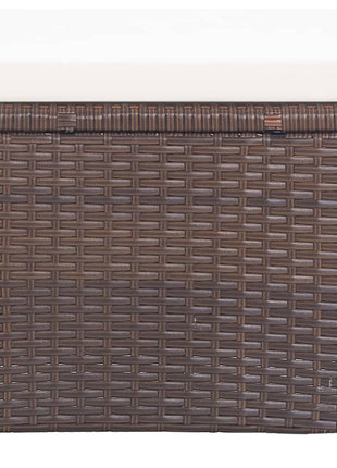 Tuinkrukken 2 st met kussens poly rattan bruin