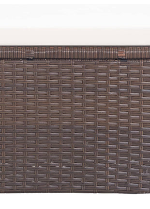 Tuinkrukken 2 st met kussens poly rattan bruin