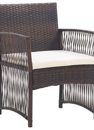 Tuinstoelen met kussens 2 st poly rattan bruin